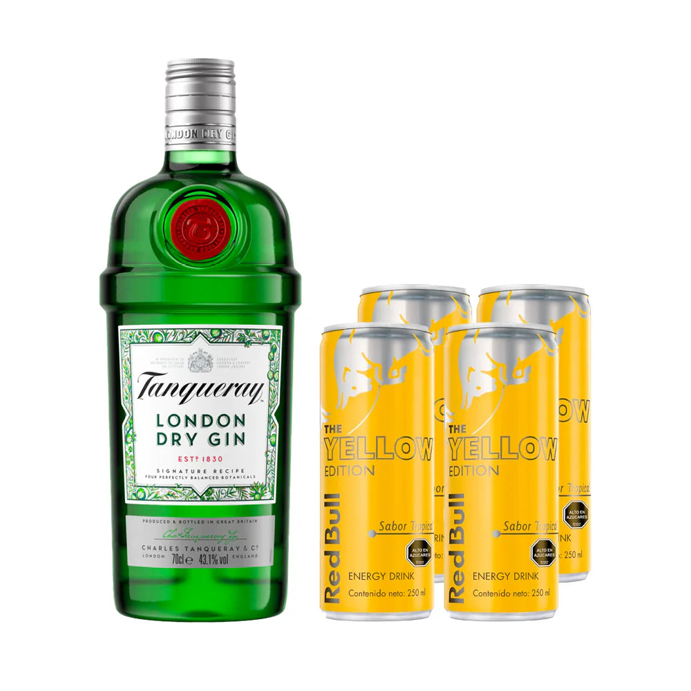 PROMO TROPICAL GIN (GIN TANQUERAY + 4 REDBULL TROPICAL)