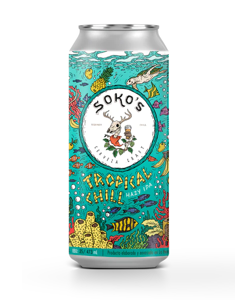 CERVEZA SOKO'S TROPICAL CHILL HAZY IPA 474 CC