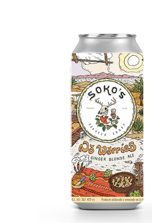 CERVEZA SOKO'S NO WORRIES GINGER BLONDE ALE  474 CC