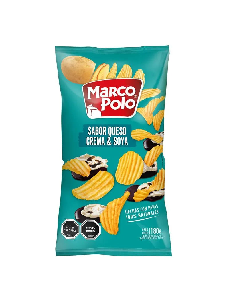 MARCO POLO PAPAS QUESO CREMA Y SOYA 180 G