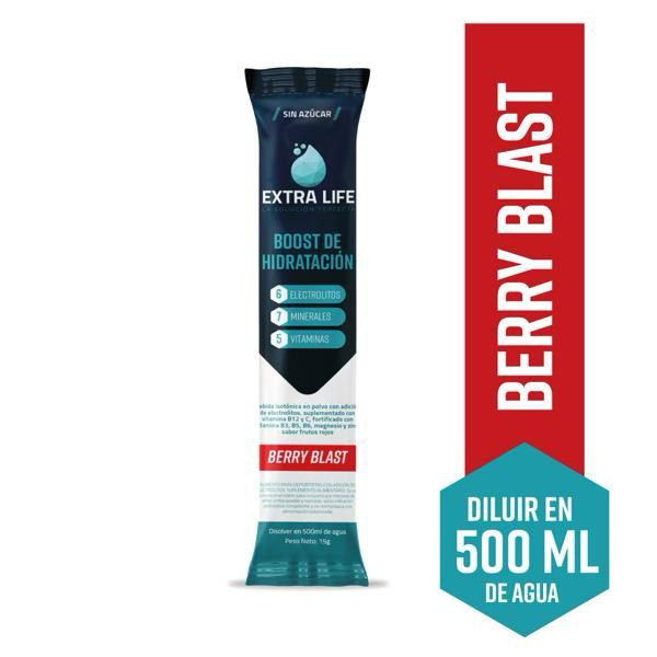 BEBIDA HIDRATANTE EN POLVO EXTRA LIFE BERRY BLAST 15 GR