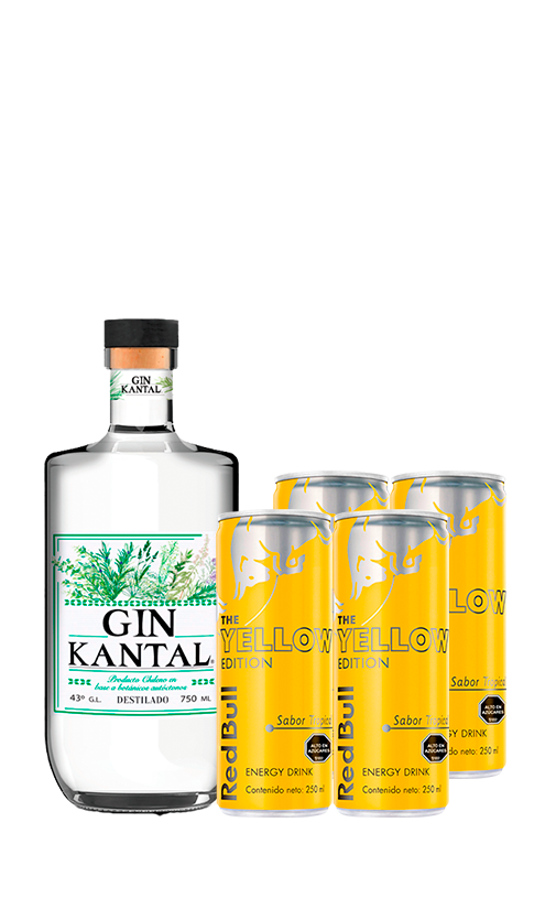 PROMO TROPICAL GIN (GIN KANTAL + 4 REDBULL TROPICAL)